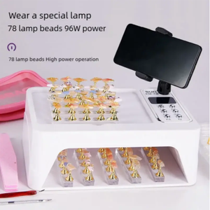 Lampe <span class=keywords><strong>à</strong></span> ongles SUN KM T9 96W avec support pour téléphone et repose-mains, 78 perles LED, double source lumineuse, 5 modes de minuterie, séchage rapide - Product Image 2