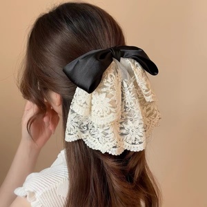 Pince à cheveux artisanale en cristal style français avec nœud, élégante pour chignon, <span class=keywords><strong>queue</strong></span> <span class=keywords><strong>de</strong></span> <span class=keywords><strong>cheval</strong></span> ou demi-chignon, idéale pour les fêtes des filles et des femmes - Product Image 3