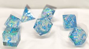 Dado Hecho a Mano para D&D, Juego Completo de Dados para <span class=keywords><strong>Dungeons</strong></span> and Dragons, Dados para Juegos de Rol de Mesa - Elfo Azul - Product Image 2