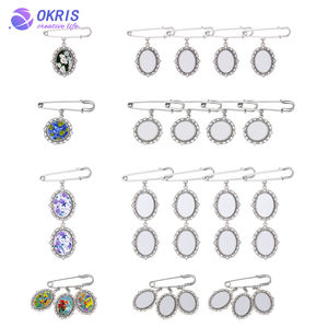 Beliebte Blanko-Sublimations-Metallbrosche, Blumenstrauß-Anhänger und Abzeichen, Persönlicher Hut-/Blumenstrauß-Anhänger für Hochzeit/Abschlussgeschenk/Dekoration - Product Image 1