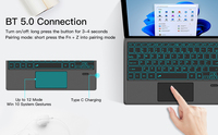 Étui de clavier sans fil Bt avec pavé tactile 7 couleurs clavier magnétique rétroéclairé pour Microsoft Surface Pro 3/4/5/6/7