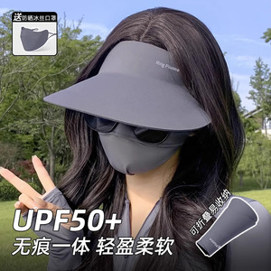 ริง พิวเน่หมวกกันแดดสำหรับผู้หญิง UPF50+ แผ่นปิดหน้าแบบไร้รอยต่อ ระบายอากาศได้ดี ผ้าสแปนเด็กซ์ หมวกป้องกันรังสียูวีสำหรับฤดูร้อน - Product Image 1