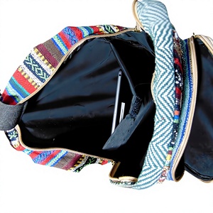 Adjustable Straps Canvas Waterproof <b>Laptop</b> <b>Backpack</b> Eco-Friendly Spacious Compartments Geometric Pattern Custom Logo Durable - Product Image 6