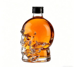 Botella <span class=keywords><strong>de</strong></span> Vidrio con Forma <span class=keywords><strong>de</strong></span> <span class=keywords><strong>Calavera</strong></span> <span class=keywords><strong>de</strong></span> Cristal <span class=keywords><strong>de</strong></span> 1000ml, 750ml, 500ml y 100ml con Tapón <span class=keywords><strong>de</strong></span> Corcho y Serigrafía para Brandy, Tequila y Vino - Product Image 3