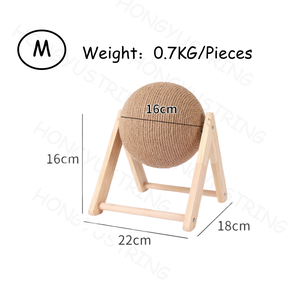 Nuevo Diseño de Juguete Rascador para Gatos, Poste de Sisal con Bola Rascadora y Base de Madera - Product Image 5