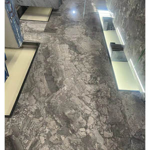 Comptoir de magasin au design simple, comptoir en marbre gris Breccia argenté, <span class=keywords><strong>prix</strong></span> au mètre carré, grande dalle de marbre - Product Image 5