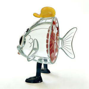 Mascota, Figura Grande de Resina Transparente, Escultura de Cabeza de Pez - Product Image 3