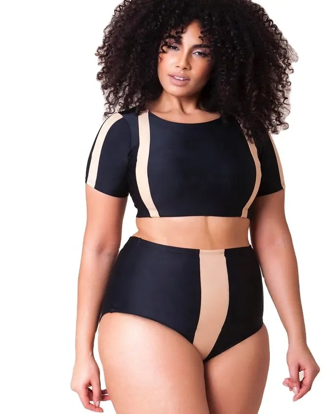 sexy Plus size swimsuit women modest swimwear wholesale big size bikini