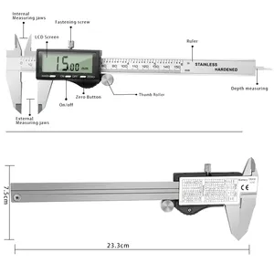 6 Cinch 200 Mm 300 Mm Electronic Rulers For Metal Measuring Tool Ditron Stainless Steel Digital Caliper 0-150mm