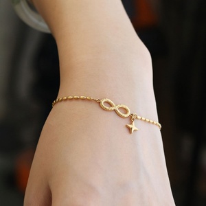 Pulseras de Cadena de Acero Inoxidable al por Mayor para Mujer, Pulseras y Brazaletes con Símbolo de Infinito Chapados en Oro de 14k y 18k para Mujer - Product Image 2