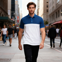 Camiseta Polo Azul Oscuro con Estampado por Sublimación y Logotipo Personalizado al por Mayor, Tela Premium de Poliéster y Algodón, Absorbe la Humedad, Camisetas Polo de Golf