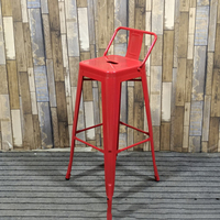 Table de Bar Moderne Vintage Style Industriel Ensemble de Chaises de Bar Durable Matériau Métallique Conception de Tambour à Huile pour KTV Bar Cafés Loisirs