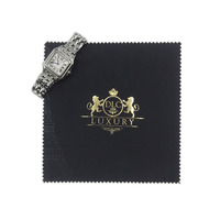 Kain Pembersih Mikrofiber Logo Kustom Cetak Foil Emas untuk Kacamata Jam Tangan Ponsel