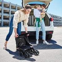 Poussette bébé pliable automatique BAB WAY, poussette de voyage compacte adaptée aux avions, pliage en un clic pour nouveau-nés jusqu'à 3 ans