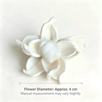 Fleur de gardénia en bois de Sola de 4 cm en gros, ornement écologique parfumé naturel pour la maison et la décoration d'Halloween