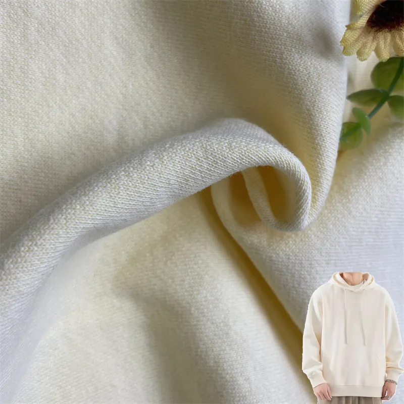 Tecido de tricô 100% algodão 350gsm Francês Terry Pesado Respirável para Vestuário-Menino/Menina