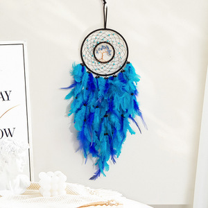 <span class=keywords><strong>Attrape</strong></span>-rêves bohème fait main <span class=keywords><strong>en</strong></span> turquoise avec anneau <span class=keywords><strong>en</strong></span> fer, pierres de cristal et plumes, idéal <span class=keywords><strong>pour</strong></span> la décoration murale de la maison (vente <span class=keywords><strong>en</strong></span> gros) - Product Image 3
