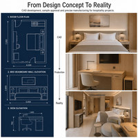 Ensemble de meubles de chambre d'hôtel 3 étoiles, design classique européen moderne, bois massif, écologique, utilisation en appartement, personnalisable