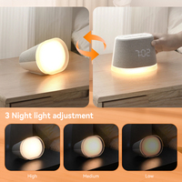 Jam Meja Dekorasi Ruang Tamu Speaker BT Suara Penenang Tidur Lampu LED Layar Besar Lampu Malam Jam Alarm Matahari Terbit Mesin Suara Putih Bayi