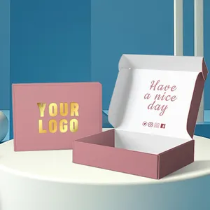 Envío Cajas de correo Cartón Reciclado Ropa Mailer Embalaje Caja de papel Alta calidad Logotipo impreso personalizado Rosa corrugado