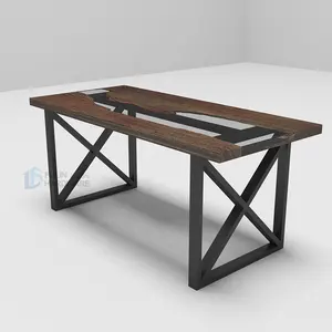 Стильная Металлическая черная подставка для стола, съемная рама для обеденного стола, мебель для дома, стальная подставка для стола
