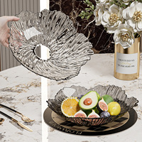 Plateau de service en plastique écologique en forme de fleur, plateau transparent pour salade et fruits, plateau irrégulier pour table basse, plateau à collations