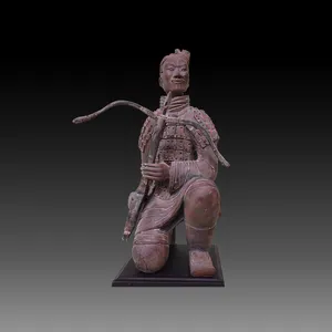 Figuras de arquero arrodillado, guerreros de esterracota para decoración del hogar