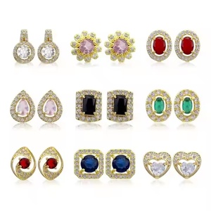 Pendientes de Aro Jxx Fashion, Chapados en Oro de 18K, con Cristales de Lujo y Circonitas para Mujer - Product Image 5