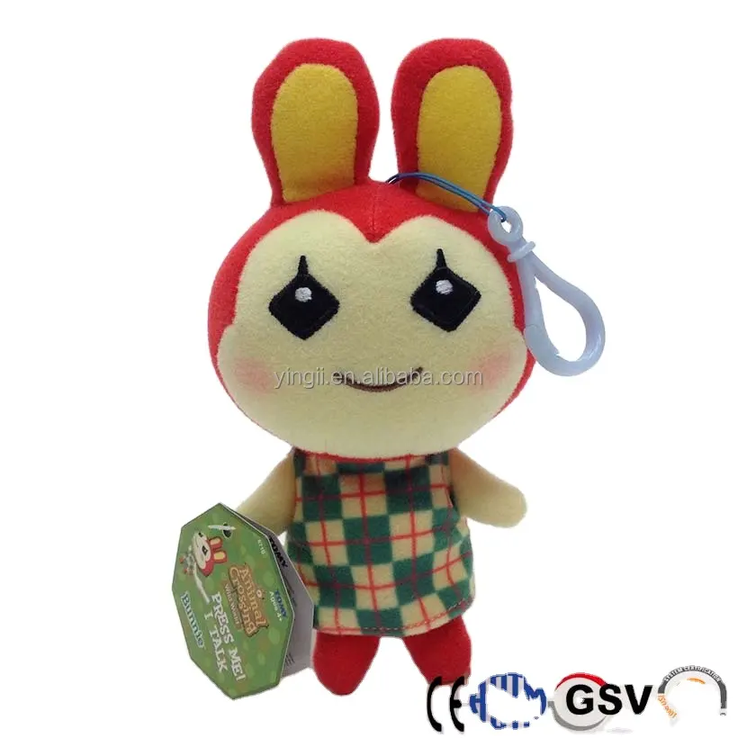 A904 5" Animal Crossing Plush Keychain Stuffed Bunny Doll Keychain