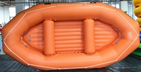 Raft en PVC rose de 12 pieds / 3,65 m pour 6 personnes / Résistant à l'usure et aux UV / Bateau pneumatique pour le rafting en eaux vives