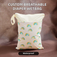 Sac à couches Happy Flute en gros, sac de natation étanche pour bébé, double poches, respirant, en polyester, résistant à l'eau, sac à collations, sacs humides 30*40
