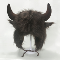 Chapeau en fourrure de vache avec logo personnalisé en gros, hiver, uni, drôle, chaud, protection des oreilles et isolation contre le froid pour la conduite