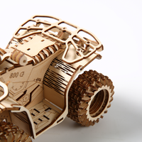 Puzzle 3D en bois DIY en gros, VTT à quatre roues, modèles artisanaux de quads tout-terrain en bois 3D pour adultes