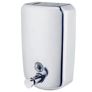 موزع صابون سائل يدوي مثبت على الحائط من الفولاذ المقاوم للصدأ للفنادق، موزع شامبو سائل معدني - Product Image 1