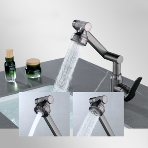 <span class=keywords><strong>Robinet</strong></span> de lavabo mural en acier inoxydable avec noyau en céramique, finition brossée, 1 poignée, design moderne et épuré, <span class=keywords><strong>eau</strong></span> chaude/<span class=keywords><strong>froide</strong></span>, pour cuisine - Product Image 2