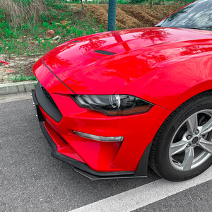 Ford Mustang Front Spoiler Air Blade ABS Piano Black Carbon Fiber Texture 2018-2023 Adhesive Installation - Product Image 3
