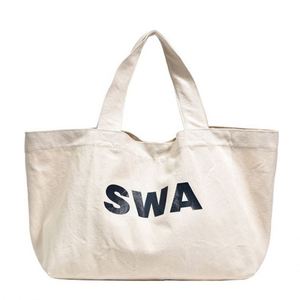 Custom Print Logo <b>Large</b> Shopping Customizable Pocket and Zipper <b>Canvas</b> Tote <b>Bag</b> - Product Image 3