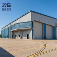 Hangar de formation en structure métallique préfabriquée pour équipement de manutention au sol aéroportuaire, bâtiment métallique, module de classe vitré