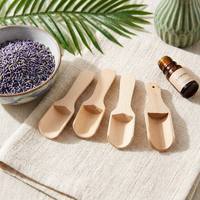 Mini-cuillères en bambou naturel pour sels de bain et produits de spa, mini-cuillères doseuses pour condiments, miel, confiture, sucre, café