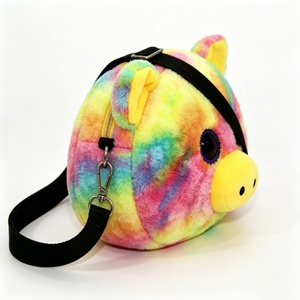 Customized Rainbow Pig Plush Crossbody Bag,Tie-Dye Pig Plush <b>Purse</b>,<b>Cute</b> Pig Plush Shoulder Bag,Multicolor Pig Plush Crossbody - Product Image 4