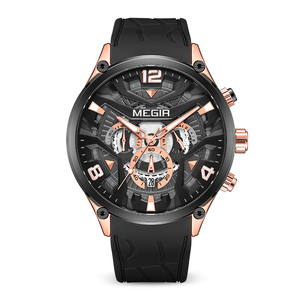 <span class=keywords><strong>Montre</strong></span> Chronographe à Quartz en Alliage pour Hommes, Bracelet en Silicone Personnalisé, <span class=keywords><strong>Prix</strong></span> d'Usine, Montres <span class=keywords><strong>Megir</strong></span> en Gros - Product Image 5