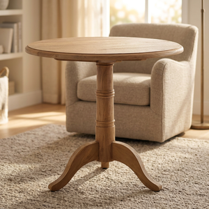 Round <b>Wood</b> Coffee Table <b>Solid</b> <b>Wood</b> Traditional Design Living Room Furniture Handmade Modern Appearance - Product Image 1