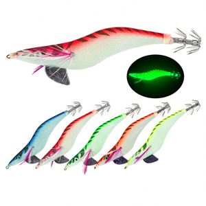Señuelo de pesca de calamar que brilla en la oscuridad, señuelo de seda para bloquear el césped, señuelo de camarón de madera de hundimiento rápido, cebo de pulpo de plástico - Product Image 1