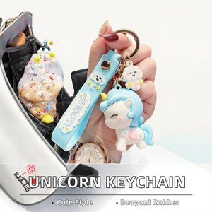 Portachiavi 3D <span class=keywords><strong>Unicorno</strong></span> Cartone Animato Carino, Ciondolo Kawaii per <span class=keywords><strong>Borsa</strong></span>, Ciondolo da Polso per Ragazza, Charm per <span class=keywords><strong>Borsa</strong></span> con Motivo Gatto - Product Image 2