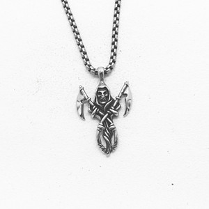 Yunnique-collar con colgante de calavera de acero inoxidable, diseño de esqueleto gótico, joyería de moda Unisex - Product Image 1