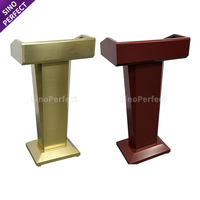 Podio de Metal Personalizado por el Fabricante, Podio Decorativo Retro Rojo, Atril para Presentaciones en Hoteles y Banquetes, Podios Modernos para Iglesias