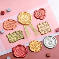Autocollants personnalisés en cire naturelle avec logo 3D en relief et code-barres, autocollants adhésifs pour enveloppes, étanches, autocollants colorés pour mariage
