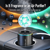 Purificateur d'air moderne pour tableau de bord, diffuseur, éclairage d'ambiance, senteurs agréables, lumières ciel étoilé, porte-gobelet - Désodorisant de voiture, aromathérapie