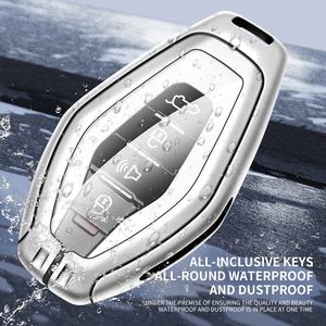 Logotipo de estilo de coche de alta <span class=keywords><strong>calidad</strong></span> de aleación de Zinc Funda de cuero para llave de coche para Jetour X70 X70s X90 2018-2021 llavero remoto Auto - Product Image 3