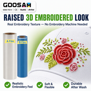 GOOSAM Film DTF UV 3D à effet gonflant pour broderie, rouleau simple face AB à décollement à chaud, 30cm 60cm, pour imprimante UV DTF - Product Image 3